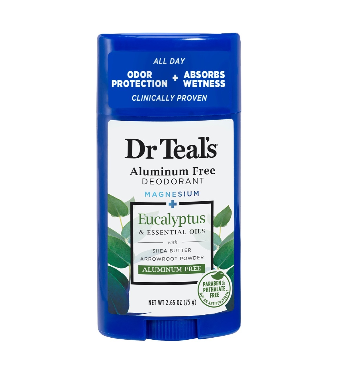 DR Teals desodorante barra eucalipto libre aluminio 75gramos
