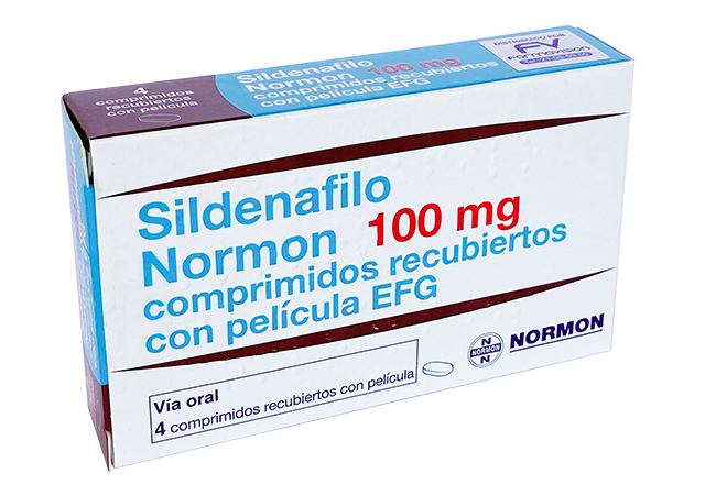 SILDENAFILO NORMON 100 MG 4 COMPRIMIDOS RECUBIERTOS CON PELÍCULA EFG