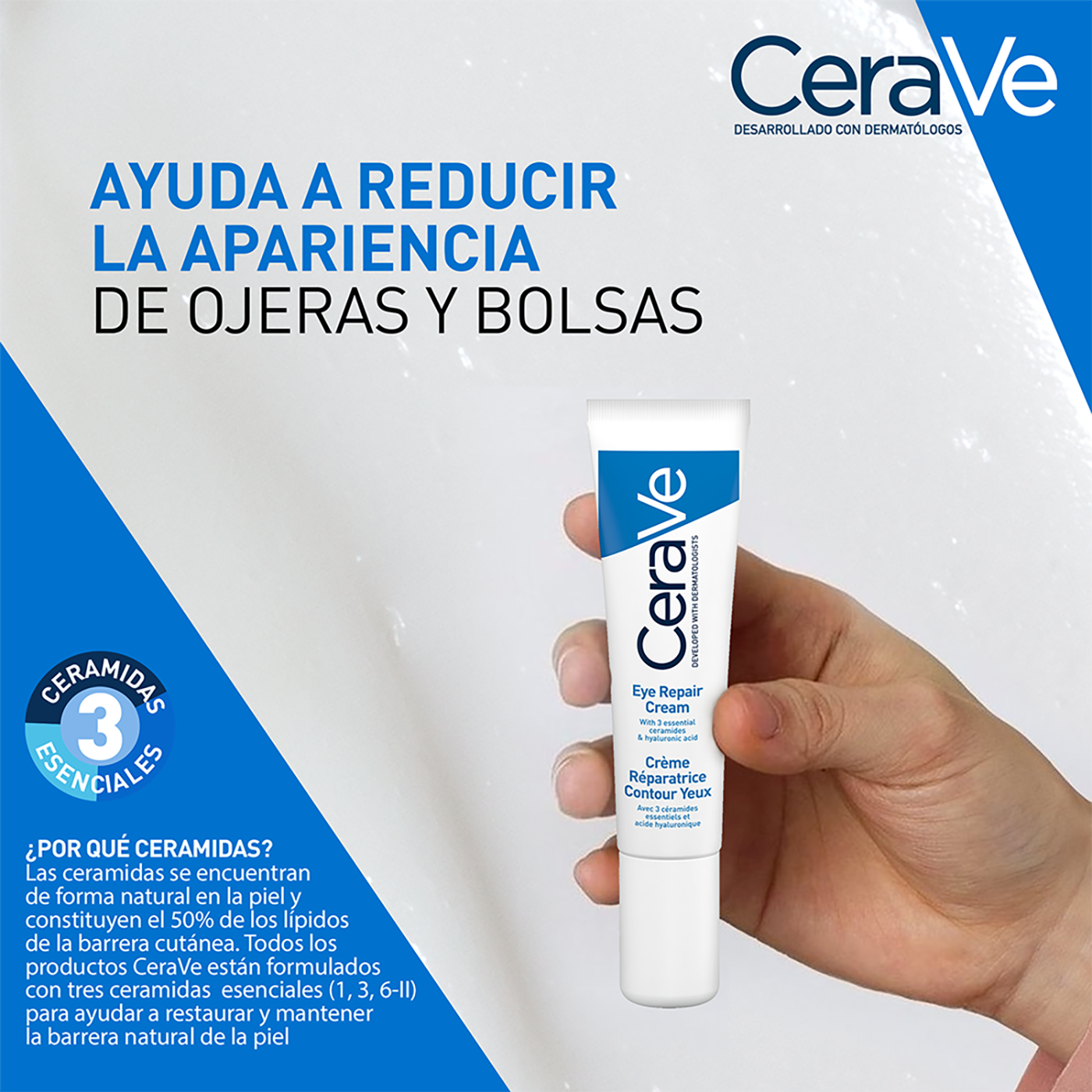 CeraVe Crema reparadora para contorno de ojos 14ml