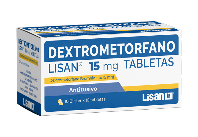 DEXTROMETORFANO LISAN 15 MG TAB 1 X 100