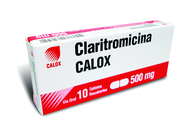 CLARITROMICINA CALOX 500MG CAJA CON 10 TABLETAS
