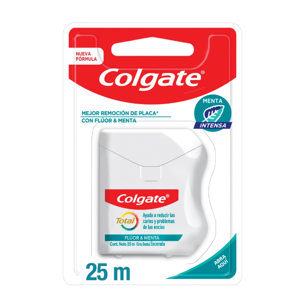 Colgate Total 12 hilo dental menta y flúor 25 metros
